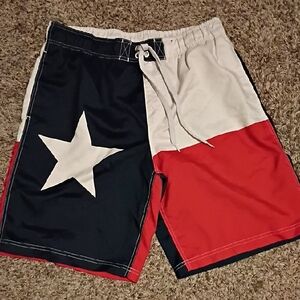 Faded Glory White Mesh Lined Swim Shorts